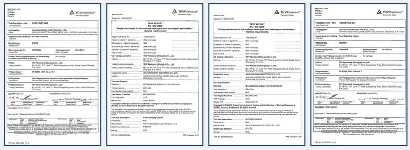 Metal Enclosures Certificate
